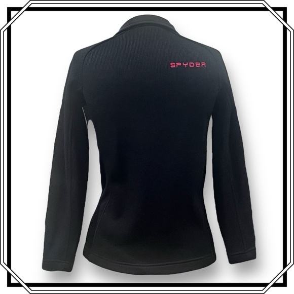 SPYDER Athletic Sweater Jacket - Black & Red; Size M - Picture 2 of 9